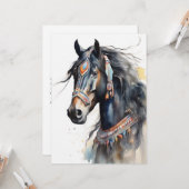 Abstract kleurrijk paard kaart (Voorkant / Achterkant in situ)