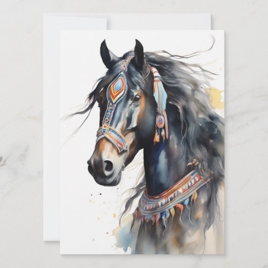 Abstract kleurrijk paard kaart (Voorkant)