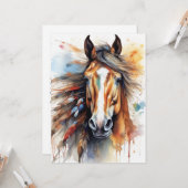 Abstract kleurrijk paard kaart (Voorkant / Achterkant in situ)