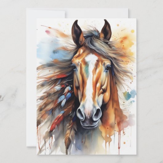 Abstract kleurrijk paard kaart (Voorkant)