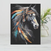 Abstract kleurrijk paard kaart (Staand voorkant)