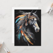 Abstract kleurrijk paard kaart (Voorkant / Achterkant in situ)