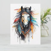 Abstract kleurrijk paard kaart (Staand voorkant)