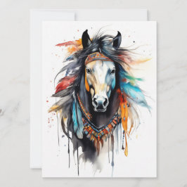 Abstract kleurrijk paard kaart