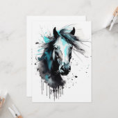 Abstract kleurrijk paard kaart (Voorkant / Achterkant in situ)