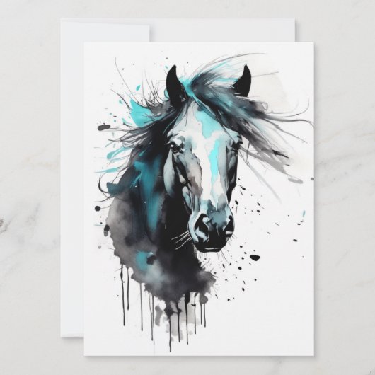 Abstract kleurrijk paard kaart (Voorkant)