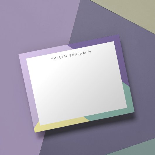 Abstract Kleurrijk Paarse Groen Geel Patroon Notitiekaartje