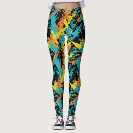 Abstract Kleurrijk Paintball Feest Spatpatroon Leggings
