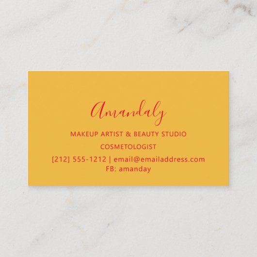 Abstract kleurrijk palet Makeup Red Rainbow Visitekaartje (Achterkant)