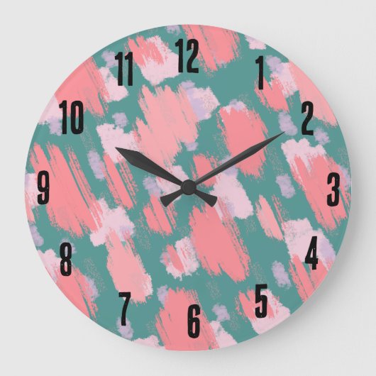 Abstract kleurrijk patroon grote klok (Voorkant)