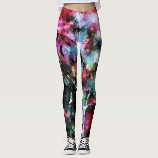 Abstract, kleurrijk patroon, helder, elegant leggings (Voorkant)