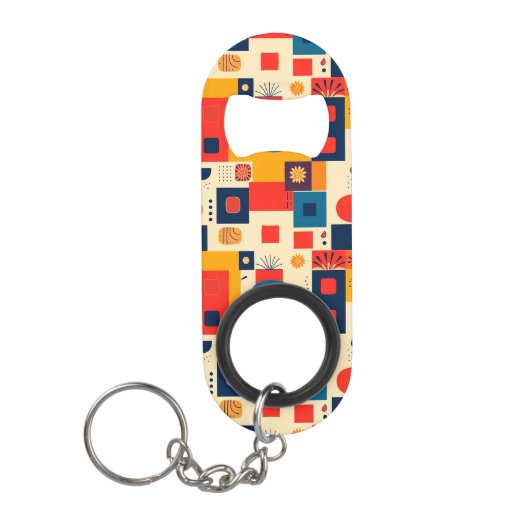 Abstract kleurrijk patroon mini flessenopener (Voorkant)