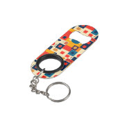 Abstract kleurrijk patroon mini flessenopener (Achterkant Gekanteld)