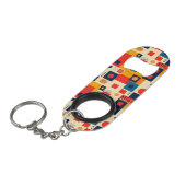 Abstract kleurrijk patroon mini flessenopener (Voorkant Gekanteld)