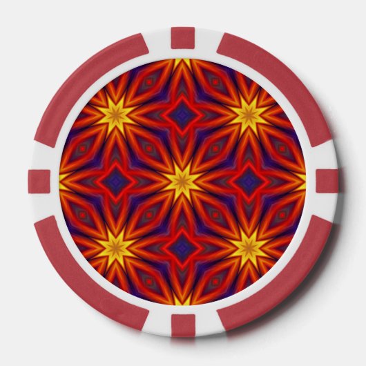 Abstract Kleurrijk Patroon Poker Chips (Voorkant)