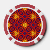 Abstract Kleurrijk Patroon Poker Chips (Achterkant)