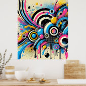 Abstract kleurrijk patroon poster (Keuken)