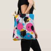 Abstract kleurrijk patroon tote bag (Dichtbij)