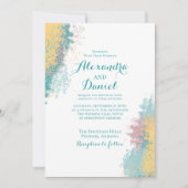 Abstract kleurrijk patroon. Weddensuitnodiging Kaart (Voorkant)