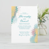 Abstract kleurrijk patroon. Weddensuitnodiging Kaart (Staand voorkant)