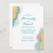 Abstract kleurrijk patroon. Weddensuitnodiging Kaart (Voorkant / Achterkant)