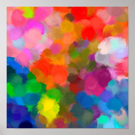 Abstract kleurrijk penseelstreken poster (Voorkant)
