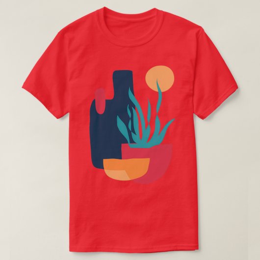Abstract kleurrijk Plant T-shirt (Design voorkant)