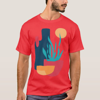 Abstract kleurrijk Plant T-shirt