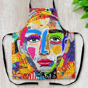 Abstract Kleurrijk Pop Art Portret Schort