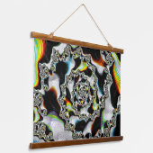 Abstract kleurrijk Psychedelic Spiral Fractal Hangend Wandkleed (Gebogen)