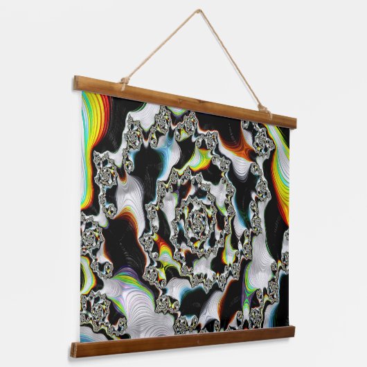 Abstract kleurrijk Psychedelic Spiral Fractal Hangend Wandkleed (Gebogen)