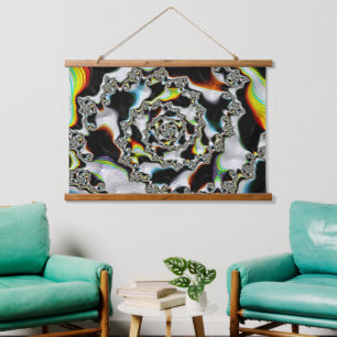 Abstract kleurrijk Psychedelic Spiral Fractal Hangend Wandkleed