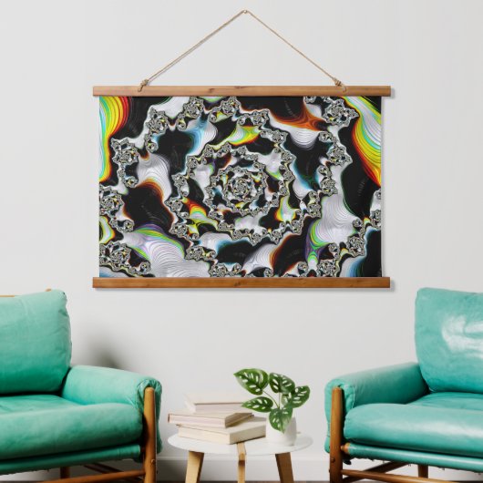 Abstract kleurrijk Psychedelic Spiral Fractal Hangend Wandkleed (Woonkamer)