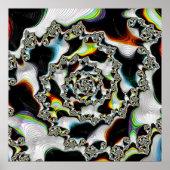 Abstract kleurrijk Psychedelic Spiral Fractal Poster (Voorkant)