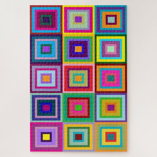 Abstract Kleurrijk Quilt Patroon Puzzel (Verticaal)