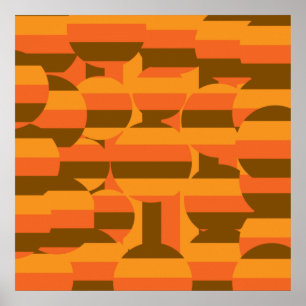 abstract kleurrijk retro cirkelpatroon poster