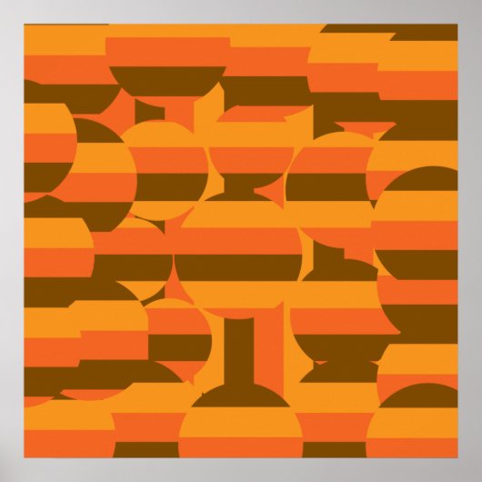 abstract kleurrijk retro cirkelpatroon poster (Voorkant)