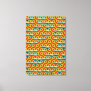 Abstract kleurrijk Retro Perzische Tapijten Patroo Canvas Afdruk