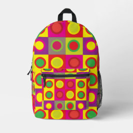 Abstract kleurrijk rond vierkant naadloos patroon bedrukte rugzak