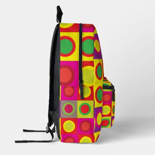 Abstract kleurrijk rond vierkant naadloos patroon bedrukte rugzak (Links)