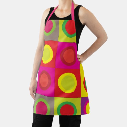 Abstract kleurrijk rond vierkant naadloos patroon schort (Insitu)