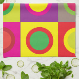 Abstract kleurrijk rond vierkant naadloos patroon theedoek