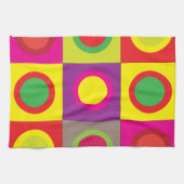 Abstract kleurrijk rond vierkant naadloos patroon theedoek (Horizontaal)