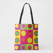 Abstract kleurrijk rond vierkant naadloos patroon tote bag (Voorkant)