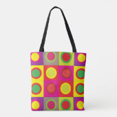 Abstract kleurrijk rond vierkant naadloos patroon tote bag (Achterkant)