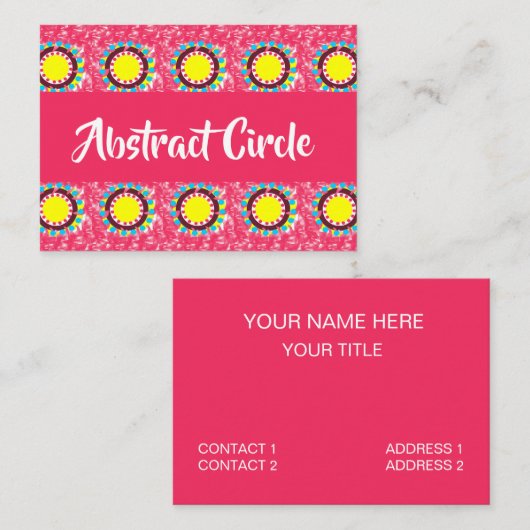 Abstract kleurrijk rondflessenpatroon visitekaartje (Voorkant / Achterkant)
