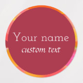 Abstract kleurrijk rood oranje roze label (Design 1)