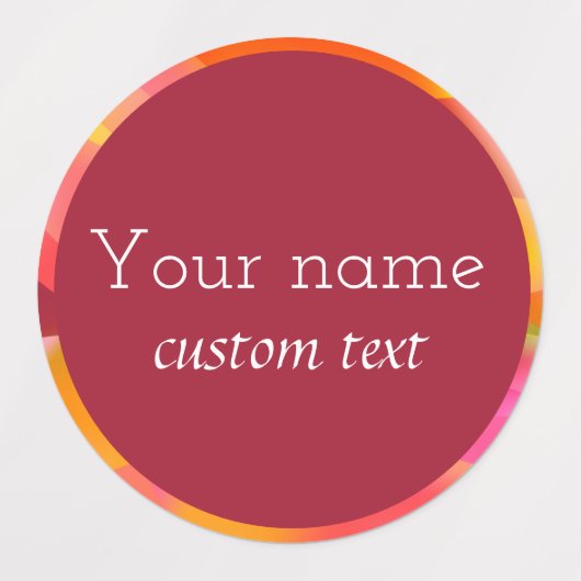 Abstract kleurrijk rood oranje roze label (Design 1)