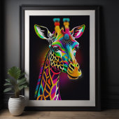 Abstract Kleurrijk Schilderen van een Giraffe 2:3 Poster