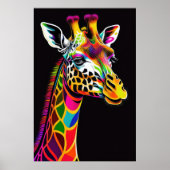 Abstract Kleurrijk Schilderen van een Giraffe 2:3  Poster (Voorkant)